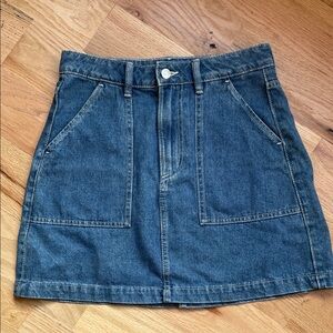 H&M Denim Patch-Pocket Mini Skirt - Blue